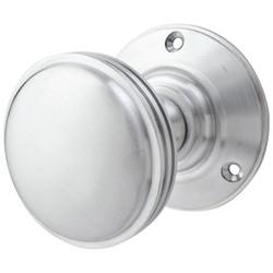 Heritage Brass by M Marcus Satin Chrome Mortice Door Knob - 69mm Rose Diameter - Richmond Range