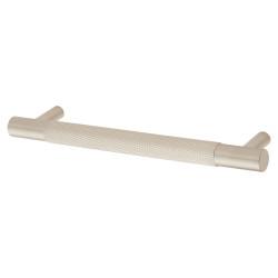 Alexander & Wilks Brunel 13mm Knurled T-Bar Cabinet Pull Handle - 128mm Centres - Satin Nickel
