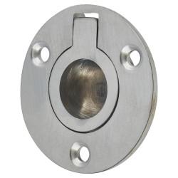 Altro Round Flush Ring Cabinet Pull Handle - 45mm Diameter - Satin Chrome