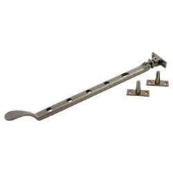 Hampstead Victorian Casement Window Stay - 12"/300mm Length - Black Nickel