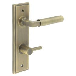 Burlington by Frelan Antique Brass Fire Rated DIN Bathroom Door Handles - Westminster - Inner 3 - 200 x 55mm