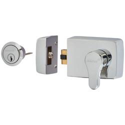 Arrone AR850 Roller Bolt Deadlocking Nightlatch - 60mm Backset - Polished Chrome Case/Cylinder