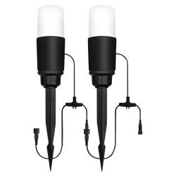 Forum Zink Lapin 3W LED Pathway Garden Light Add on Kit - IP65 - 4000K Cool White - Black - Pack of 2
