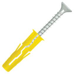 Rawlplug UNO Wall Plug - 5 x 24mm - Yellow - Pack of 1000