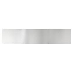 Touchpoint Aluminium Kick Plate - 700 x 150 x 1mm - 8 Screw Holes - Radius - Satin Anodised