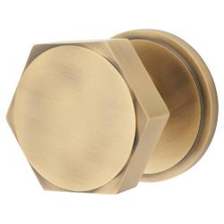 Hampstead Antique Brass Hexagonal Centre Door Knob - 80mm Rose Diameter