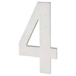 Altro 100mm Concealed Screw Fix Door Numeral - 4 - Polished Stainless Steel