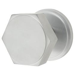 Hampstead Satin Chrome Hexagonal Centre Door Knob - 80mm Rose Diameter