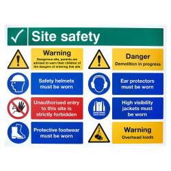 Altro Site Safety Notice Danger Demolition Site Sign - 800 x 600mm - Rigid Plastic