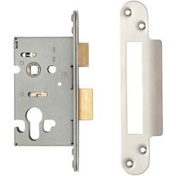 Altro Architectural Euro Profile Sashlock - 65mm Case - 44mm Backset - Radius - Satin Stainless