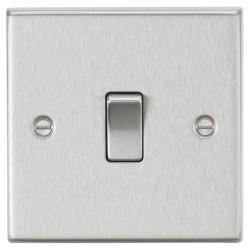 Knightsbridge 10AX 1 Gang Square Edge Intermediate Light Switch - Brushed Chrome