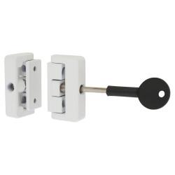 Wooden Window Lock - White - Pack of 2 with 1 Key