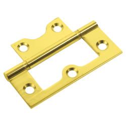 Flush Door Hinge - 60 x 41 x 1.4mm - Polished Brass - Pair
