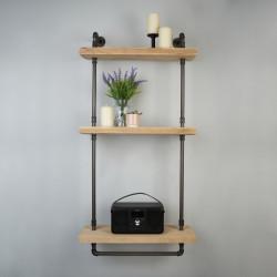 Altro 3/4" 3 Tier Drill Through Pipe Shelf Kit with Hanging Rail - Grey