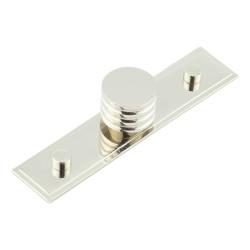 Hoxton by Frelan Sturt Grooved Round Cabinet Knob on Stepped Backplate - 30mm Diameter - Polished Nickel