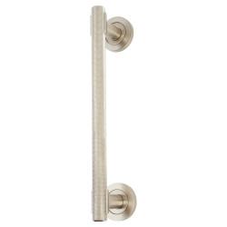 Hampstead Satin Nickel 52mm Knurled T-Bar Door Pull Handle on Rose - Screw Fix - 300mm Centres
