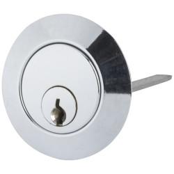 Contract Nightlatch Replacement Rim Cylinder - Polished Chrome Case/Cylinder