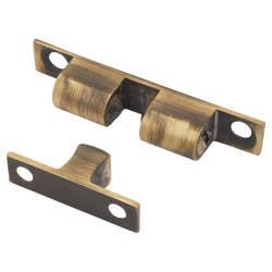 Veel-2 Double Ball Roller Catch - 50 x 8 x 13mm - Antique Brass - Pack of 5