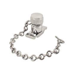 Altro Acorn Sash Window Stop on Chain - 32 x 13mm - Polished Chrome