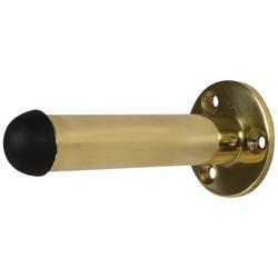 Altro Round Base Projection Door Stop - 80mm Projection - Polished Brass