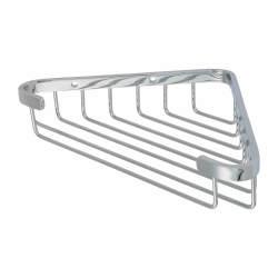 Fitzroy of London Style Wire Corner Shower Soap Dish Basket - 48 x 175 x 170mm - Polished Chrome