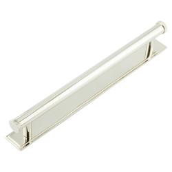 Hoxton by Frelan Wenlock 15mm Knurled T-Bar Cabinet Pull Handle on Stepped Backplate - 224mm c/c - Pol Nickel