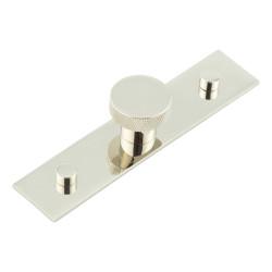 Hoxton by Frelan Wenlock Knurled Round Cabinet Knob on Plain Backplate - 30mm Diameter - Polished Nickel
