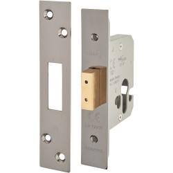 Altro Architectural Euro Profile Deadlock - 65mm Case - 44mm Backset - Black Nickel