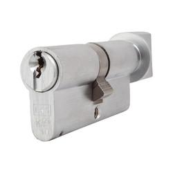 Eurospec 10 Pin 70mm Euro Thumbturn Cylinder - 35mm Turn + 35mm - Satin Chrome - Keyed Alike