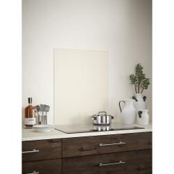 Self Adhesive Glass Kitchen Splashback - 750 x 600mm - Cotton Cream