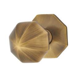 Heritage Brass by M Marcus Antique Brass Octagonal Centre Door Knob - 66mm Rose Diameter