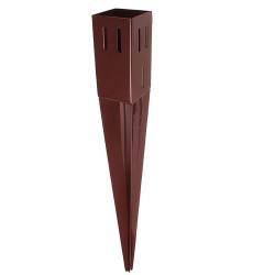 Powapost Drive In Fence Post Spike - Easy Grip - 100 x 100 x 750mm - Brown Powder Coated