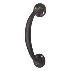 Victorian Antique Black Iron Bow Door Pull Handle - Screw Fix - 254 x 33mm
