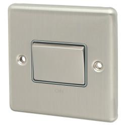Eurolite Enhance Decorative 6A 1 Gang Triple Pole Fan Isolator - Satin Steel with Grey Inserts