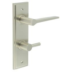 Burlington by Frelan Satin Nickel Fire Rated DIN Bathroom Door Handles - Knightsbridge - Inner 3 - 200 x 55mm