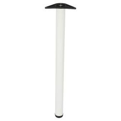 Rothley Round Adjustable Worktop Support Breakfast Bar Table Leg - 60 x 870-895mm - Matt White