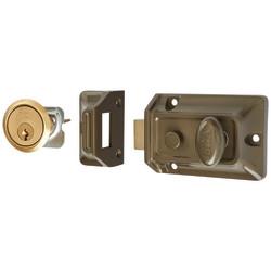 ERA Traditional Nightlatch - 60mm Backset - Green Case/Polished Brass Cylinder
