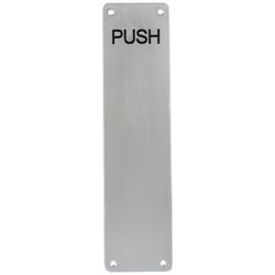 Touchpoint Aluminium Finger Plate - Push - 300 x 75 x 3mm - Satin