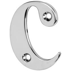 55mm Screw Fix Door Letter - c - Bright Chrome