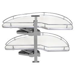 Emuca Supra Lake Corner Pull Out Organiser - Cabinet Width 860mm - Left Hand - White