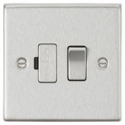 Knightsbridge 13A 1 Gang Square Edge Switched Fused Spur - Brushed Chrome