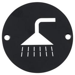 Altro Shower Door Sign - 75mm Diameter - Matt Black
