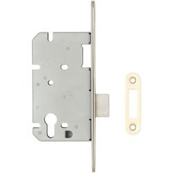 Altro Architectural DIN Euro Deadlock - 85mm Case - 60mm Backset - Radius - PVD Brass