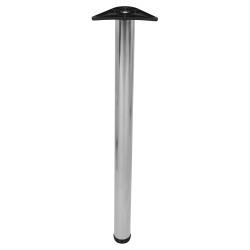 Rothley Round Adjustable Worktop Support Breakfast Bar Table Leg - 60 x 1100-1125mm - Polished Stainless