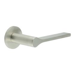 CRES by Frelan Satin Stainless Steel Unsprung Fire Rated Door Handles on Round rose - CR-105 Range