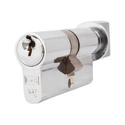Eurospec 5 Pin 60mm Euro Thumbturn Cylinder - 30mm Turn + 30mm - Polished Chrome - Master Keyed