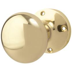 Altro Polished Brass Round Mortice Door Knob - 52mm Knob Diameter