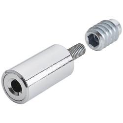 Bramah Rola Wooden Sash Window Stop - 31mm - Polished Chrome - 2 Body + 4 Inserts