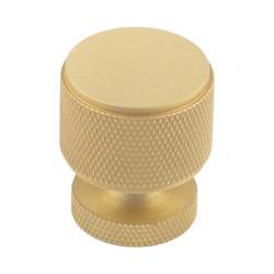 Burlington by Frelan Piccadilly Knurled Round Cabinet Knob - 30mm Diameter - Satin Brass