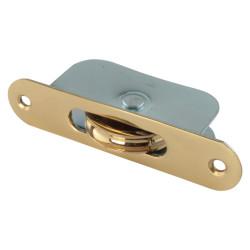 Altro Radius Axle Sash Window Pulley - 44mm Curved Metal Wheel - Polished Brass